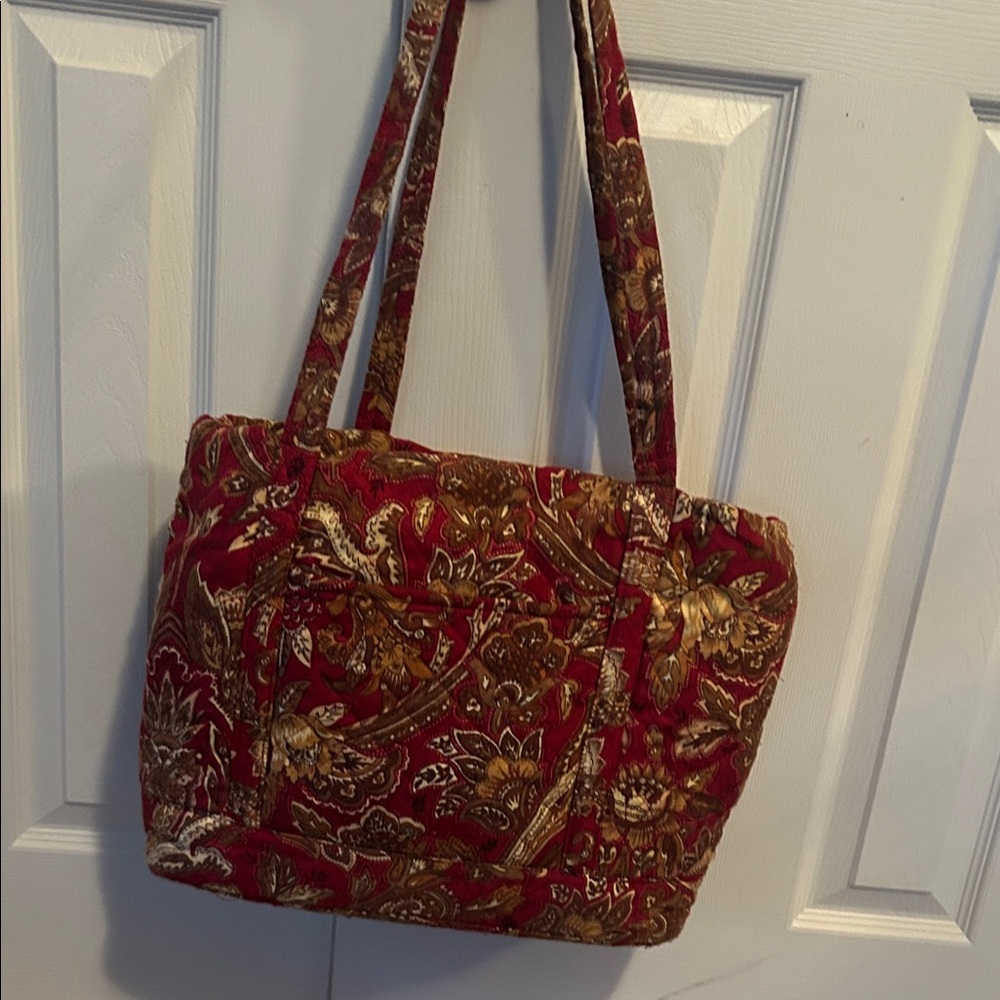 Elegant Red and Gold Floral Women's Bag